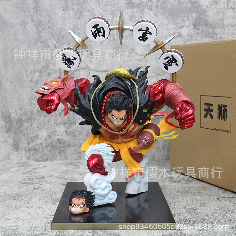 

Фигурка Луффи Gear 4 из One Piece, со сменными лицами, в коробке, подарок на день рождения, декор для комнаты, украшение для рабочего стола