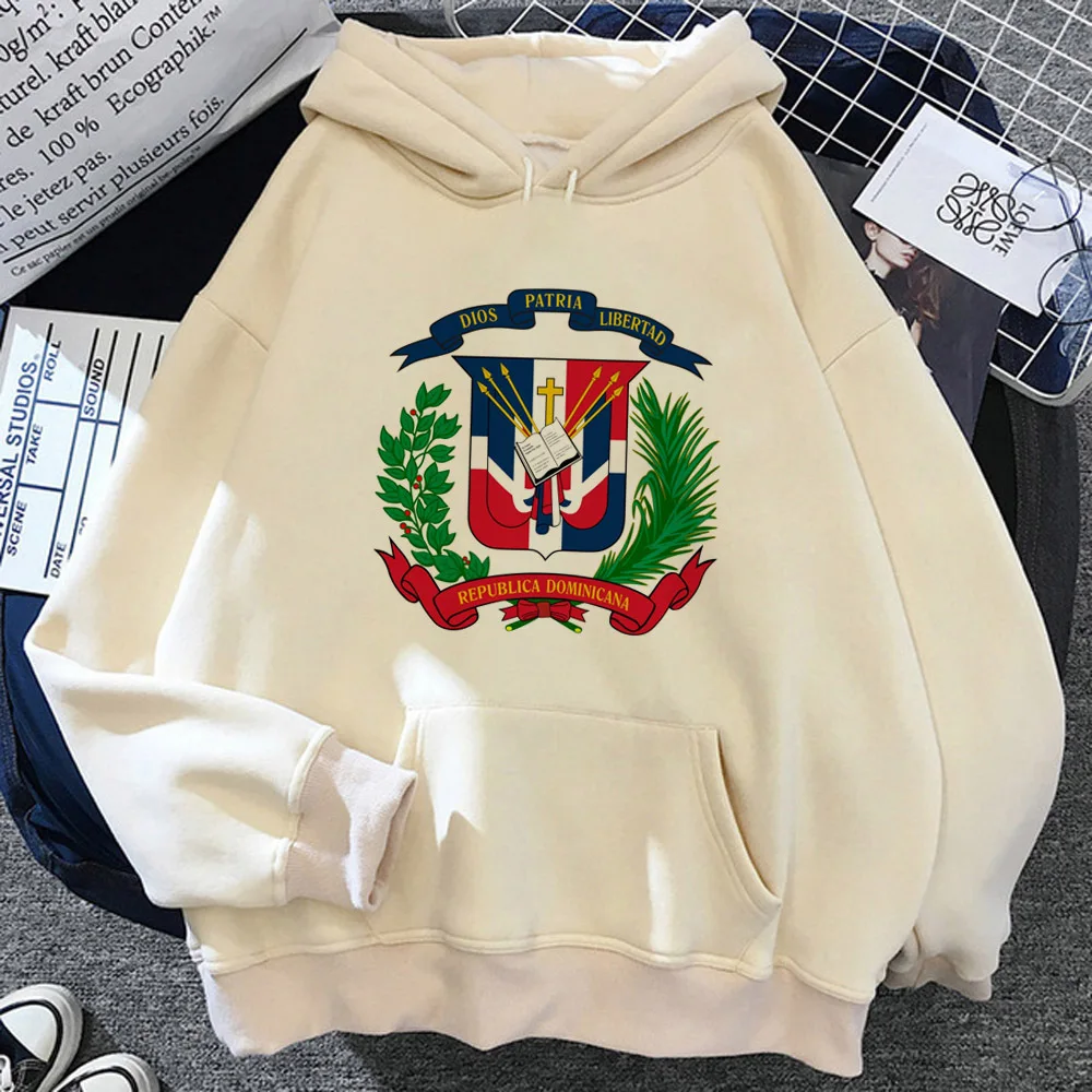 Dominican Republic hoodie patterned patterned winter anime sweater Y2K Japanese female tracksuits patterned winter streetwear