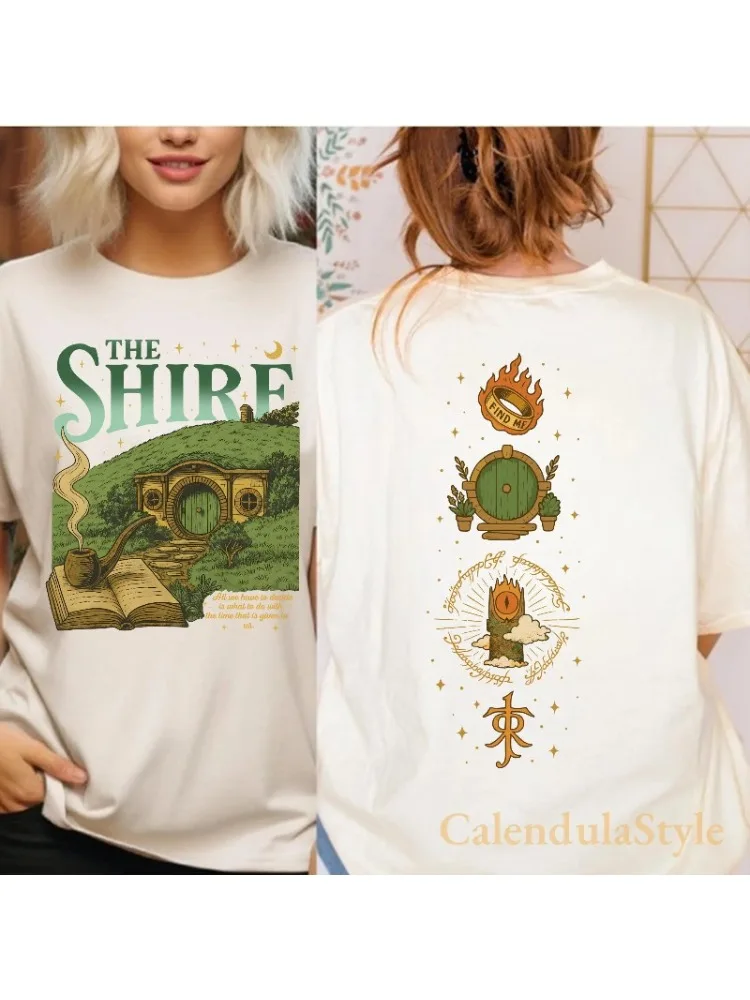 AliExpress NONE The Lord of The Rings Shire PNG T-shirt Fantasy Book Enthusiast Men's T-shirt Summer Pure Cotton Unisex Casual T-shirt