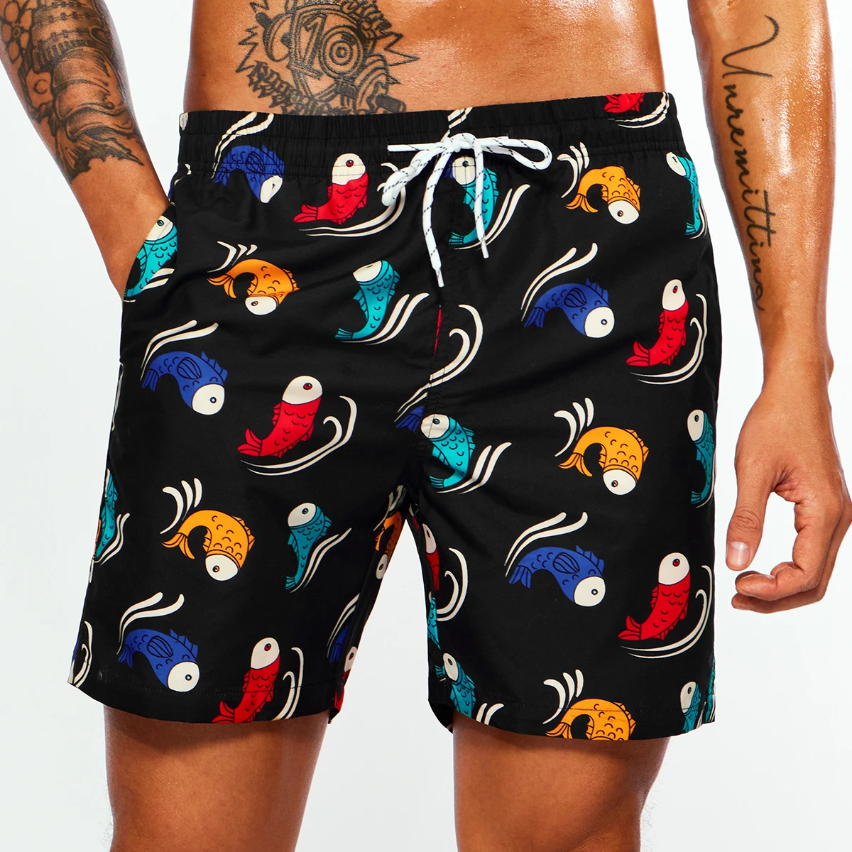 

Men's Fashion Colourful Fish Print