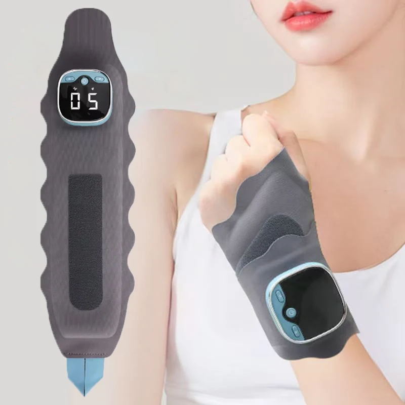 

EMS массажер для запястий, защита для запястья, 5-уровневый горячий компресс, вибрационный массаж, электрический туннель для запястья, дышащая подушка для расслабления рук