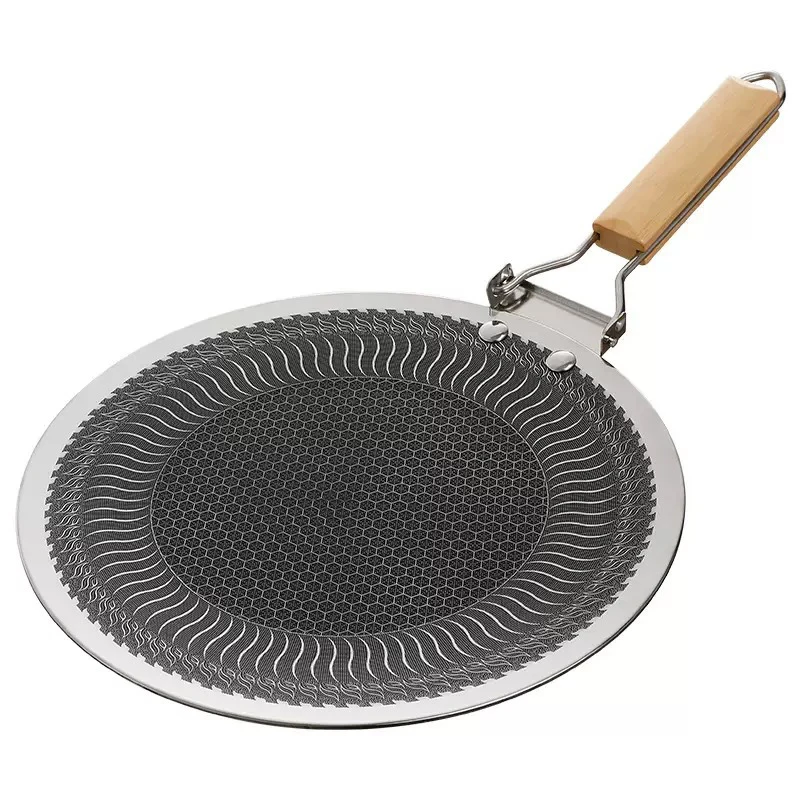 LMETJMA Nonstick Crepe Pan 316 Stainless Steel Griddle Pan Honeycomb Coating Flat Skillet Tawa Dosa Tortilla Omelet Griddle Pan