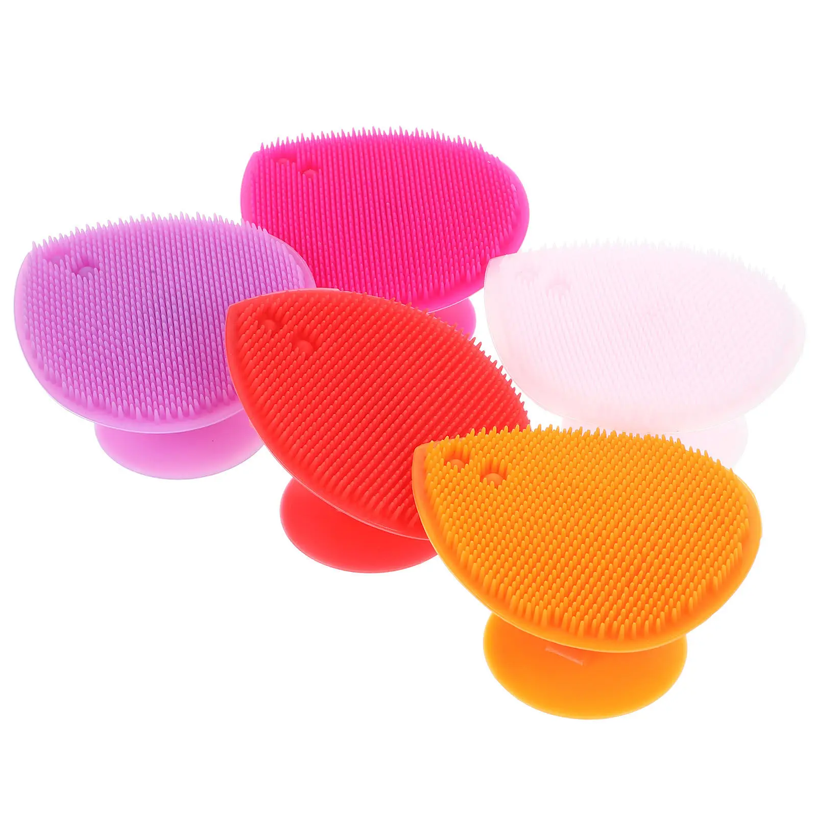 5Pcs Silicone Heart Shape Massage Brush for Face Washing Blackhead Extraction Body Massage Bathing Kids Adults Baby Bath