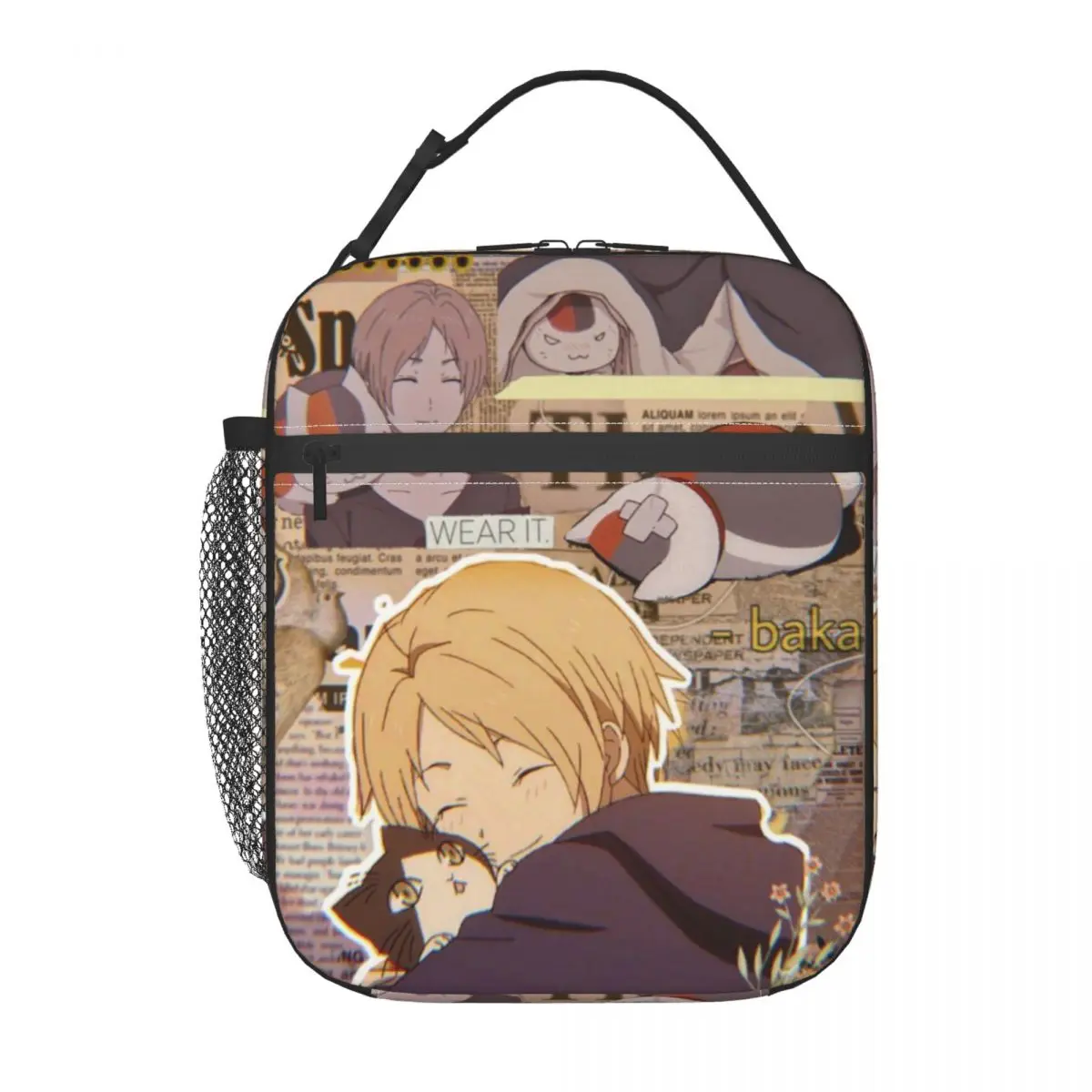 

Custom Nastume And Nyanko Portable Lunch Boxes Women Leakproof Thermal Cooler Food Insulated Lunch Bag School Children Student