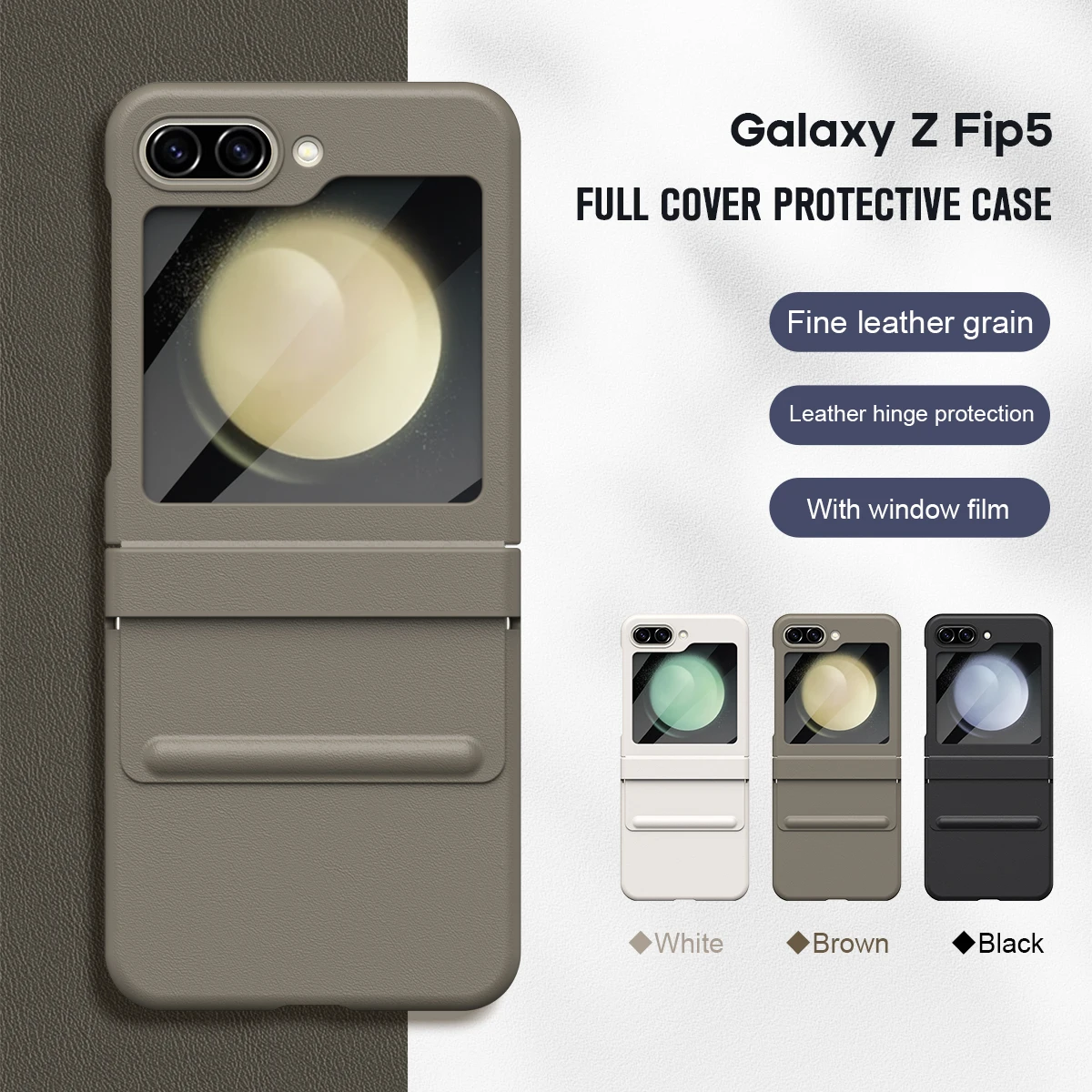 

Чехол для телефона со стилусом для Samsung Galaxy Z Flip 5 4 3 5G, роскошный матовый кожаный защитный противоударный чехол с петлями