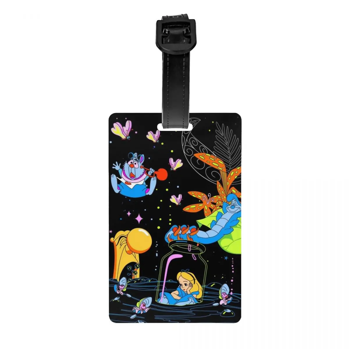 

Custom Cheshire Cat Luggage Tag for Suitcases Funny Alice In Wonderland Manga Baggage Tags Privacy Cover ID Label