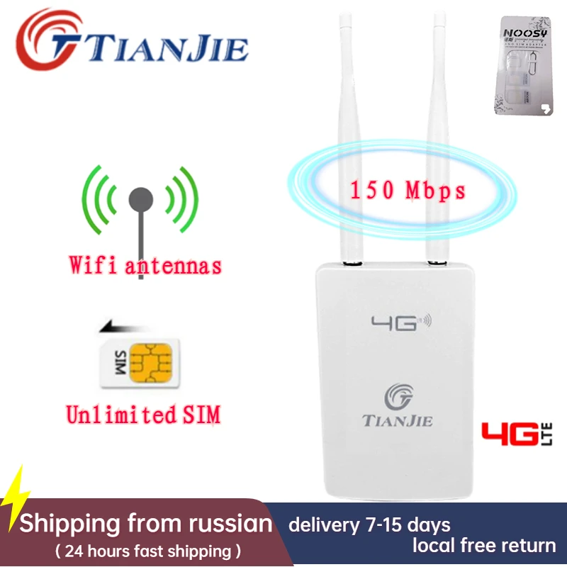 

TIANJIE 150 Мбит/с, сим-карта, неограниченные сетевые карты, 4G Wi-Fi роутер, разблокированный LTE модем, Wi-Fi уличный роутер, водонепроницаемые Wi-Fi антенны