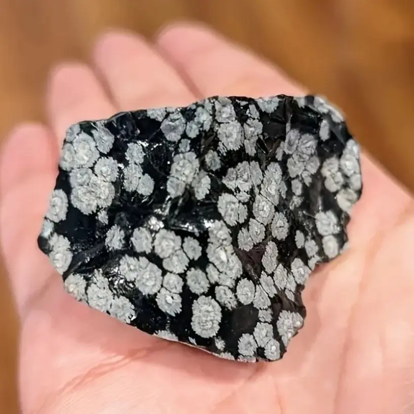 Obsidiana Natural copo de nieve obsidiana piedra energética cuarzo piedra cruda especímenes minerales acuario espiritual jardín cristales curativos