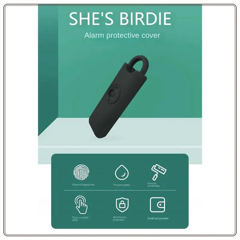 موثوقة - مناسبة لـ She's Birdie Alarm غطاء حماية من السيليكون مضاد للسقوط، أسود متين، مناسب لـ She's Bi