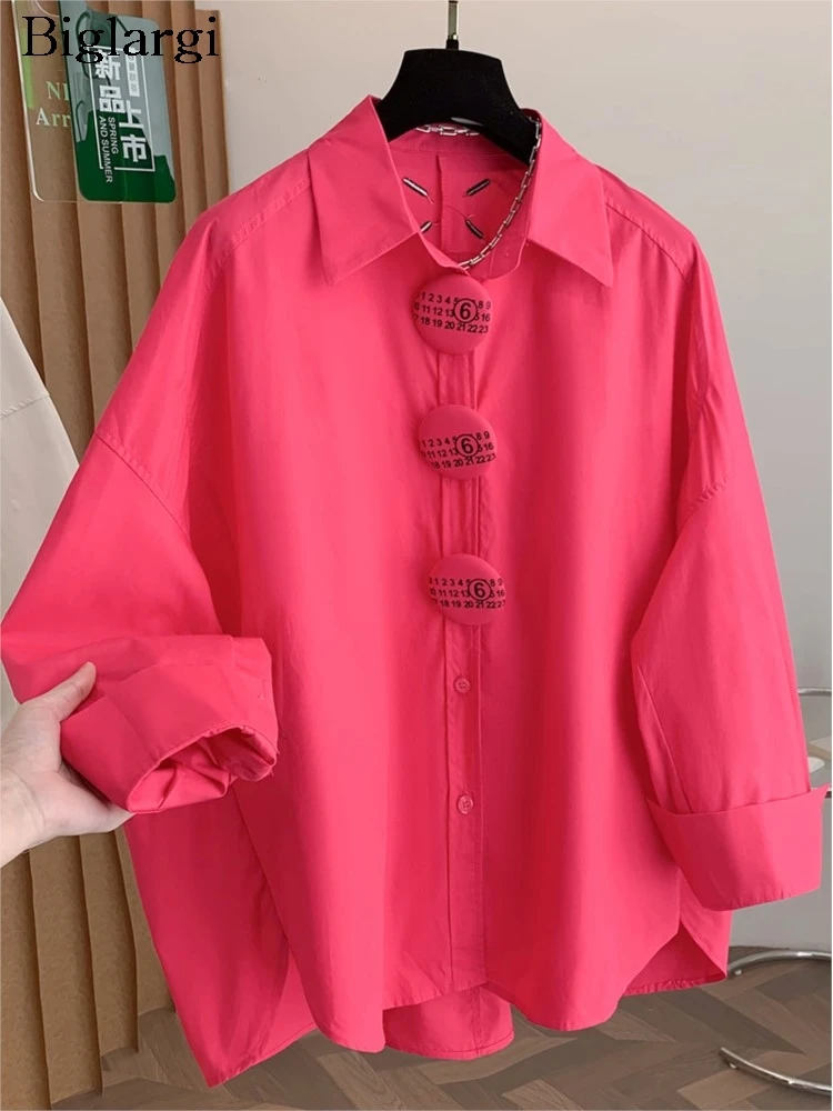 

Весенние рубашки большого размера, женские модные свободные офисные женские блузки с принтом, повседневная женская рубашка с длинным рукавом
