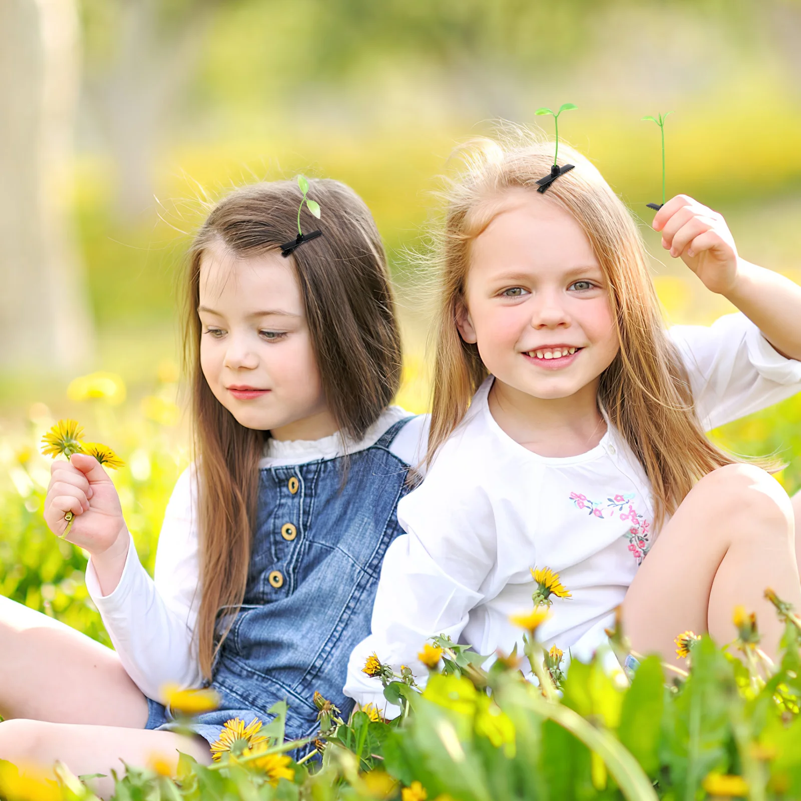 Pinzas para el pelo de piezas para mujeres y niñas, horquillas divertidas de hierba, brotes de soja, pinza para el pelo, accesorios para el cabello, 50 unidades