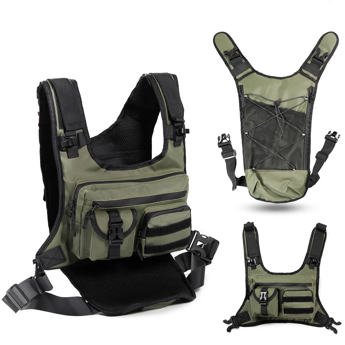 

Tactical Chest Pack Multi-Functional Outdoor Vest with Multiple Pockets Sports Running Vest Lightweight Cycling Accessories Bag