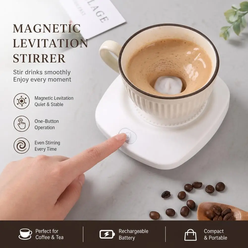 Rechargeable Magnetic Levitation Stirring Base For Cups Creactive Technology Magnetic Mixer, Coffee, Drinks,Electric Stirring