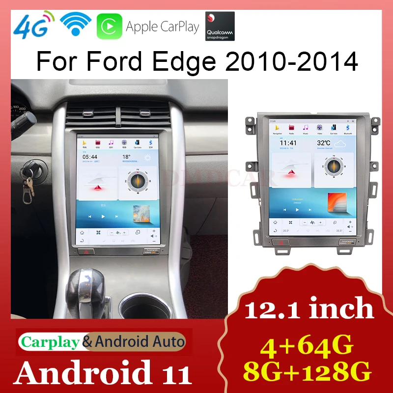 Android 11 Car Multimedia Player Carplay AUTO For Ford EDGE 2008-2014 GPS Navigation Stereo Buletooth