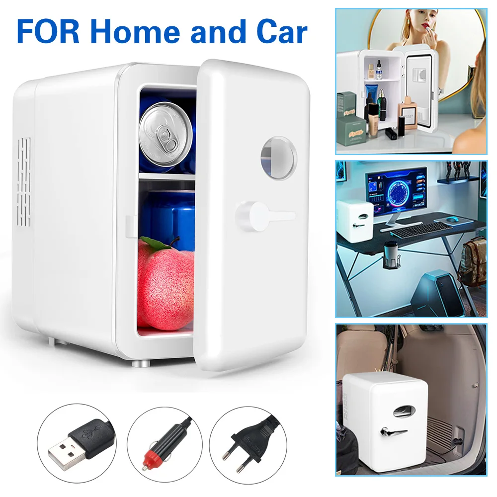 

4L Mini Refrigerator 12V/220V Portable Hot And Cold Dual-Use Fridge For Car Truck Kitchen Home Use Picnic Camping Silent Friger