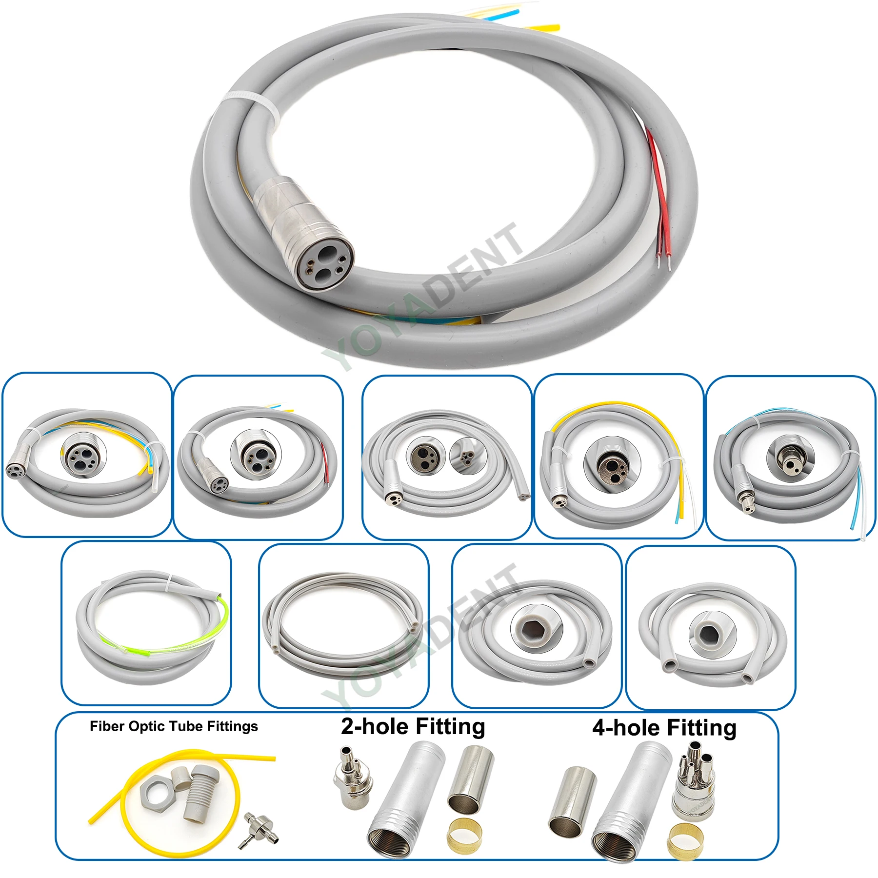 

Dental Silicone Hose 2/4/6 Holes Fitting For Air Turbine Motor Dental Chair Accessories