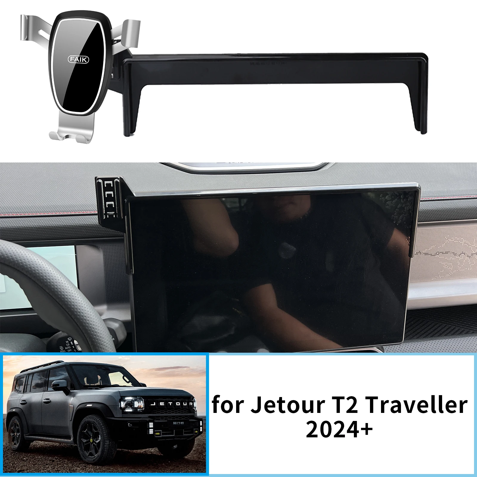 

for Jetour T2 Traveller 2024 2025 GPS Bracket Navigation Stand Auto Accessories