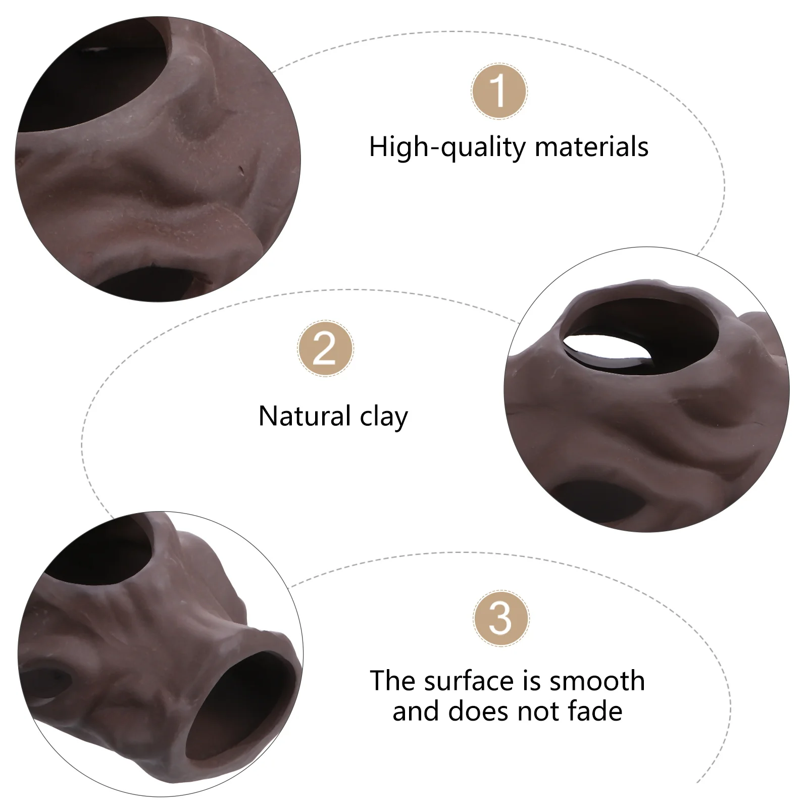 

2Pcs Hiding Cave Pottery Aquarium Decor Premium Clay Fish Tank Shelter for Fish and Shrimp with Holes Landscape Ornament Eluding