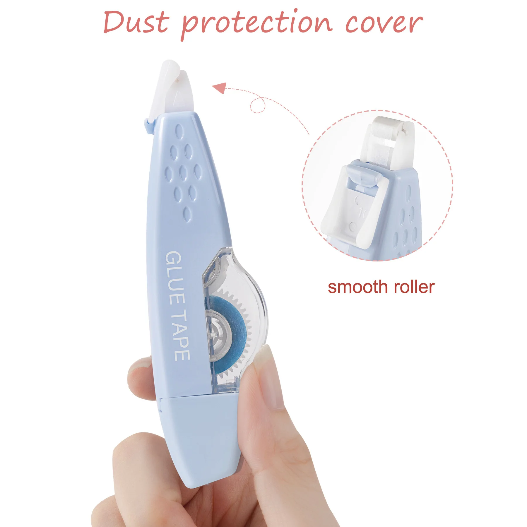 Cinta dispensadora de doble cara, núcleo interno reemplazable, suministros de papelería escolar para álbumes de recortes, cinta enrollable, 4 Uds.