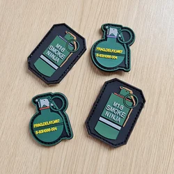 Grenade Smoke Ninja Hook & Loop Patch Custom PVC 3D Rubber Morale Badge for Military Outdoor Tactical Backpack Helmet Armband