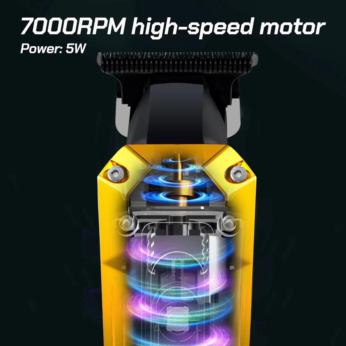 Máquina de cortar cabelo de barbeiro profissional BRDCLIP 803 5 ajuste de velocidade 506T 7000RPM Máquina de corte de cabelo elétrica Bateria grande