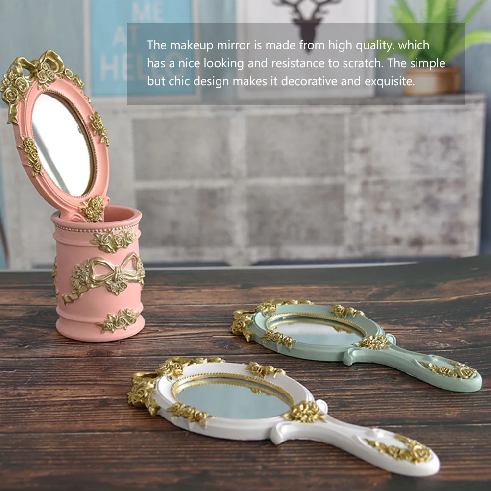 

1Pcs Durable Handheld Mirror Compact Ergonomic Design Lightweight Easy to Store High Definition Clear Surface Handheld Mirror