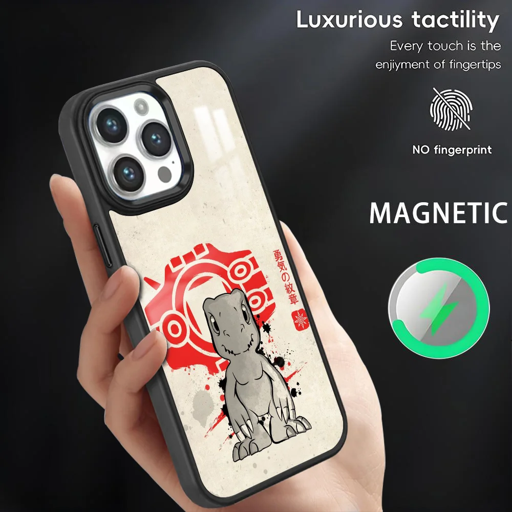 Anime D-Digimon Adventures Phone Case For iPhone 16 15 14 13 12 11 Pro Max Plus Mini Magnetic Magsafe Wireless Charging Cover