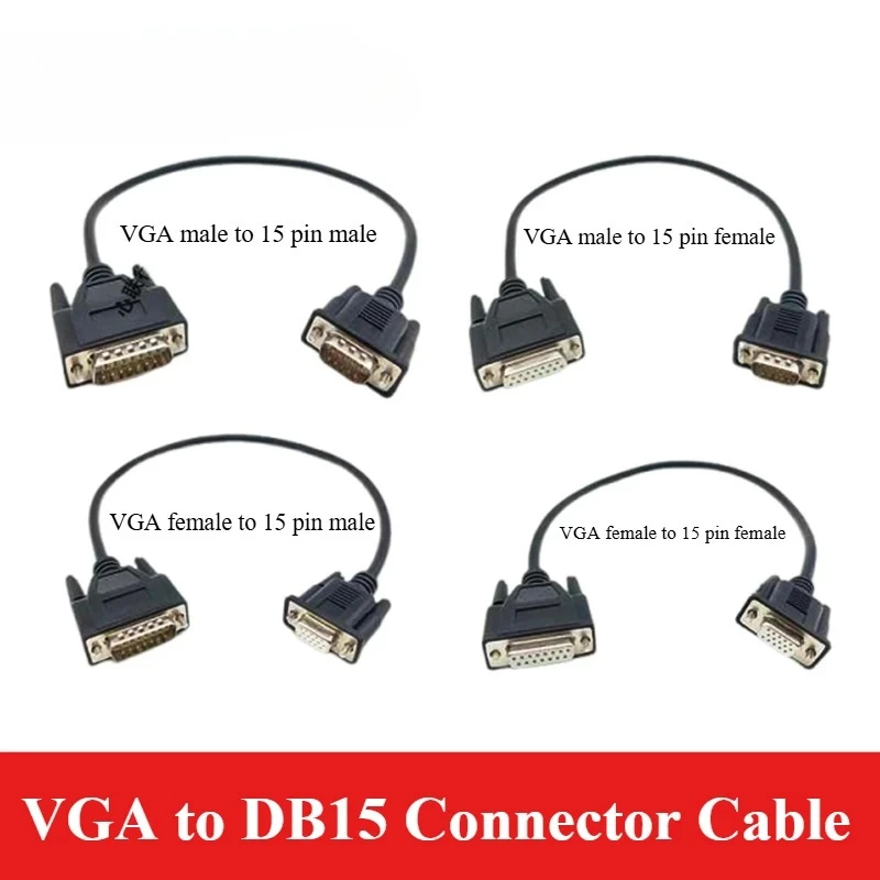 VGA Male to DB15 Female Connector Cable Serial TO Parallel Programming Wire HDB15-pin 3 Row to 2 Row PLC Control Extension Line