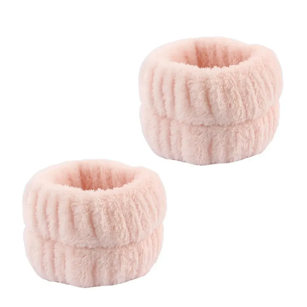 Cute Plush Wristband Hair Tie Makeup Mask Moisture Proof Sleeve Cover Hair Ring Headphone Women