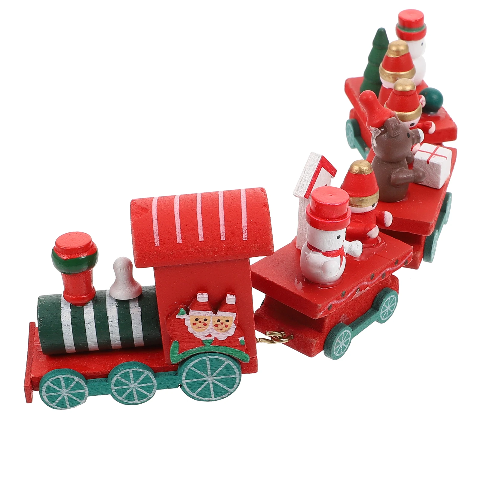 

Wooden Train Toy Mini Ornaments Craft Decoration Cartoon Christmas Supplies Kids Gift Table Non Remote Model Practical