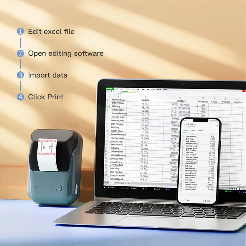 NIIMBOT B1 طابعة ملصقات حرارية صغيرة ذاتية اللصق تعمل بالبلوتوث صانع ملصقات رمز الاستجابة السريعة المحمول لنظام Android Windows iOS