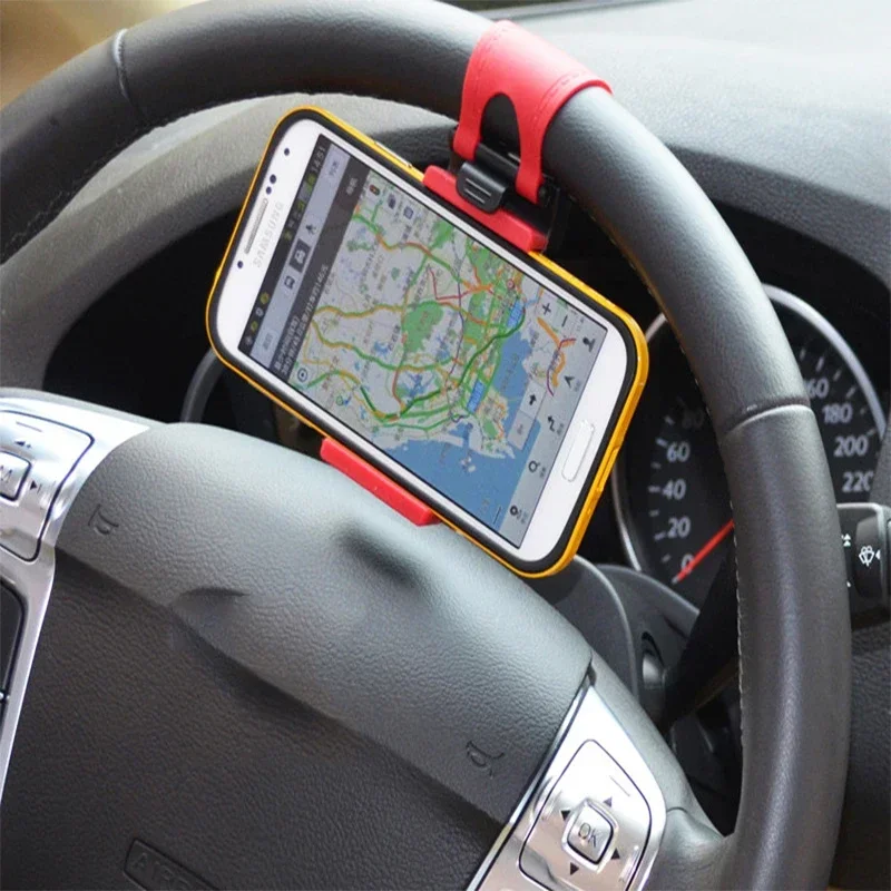 1PC Universal Car Phone Holder Steering Wheel Phone Navigation Mount Retractable 5.5β Navigation Dashboard Car Interior Products
