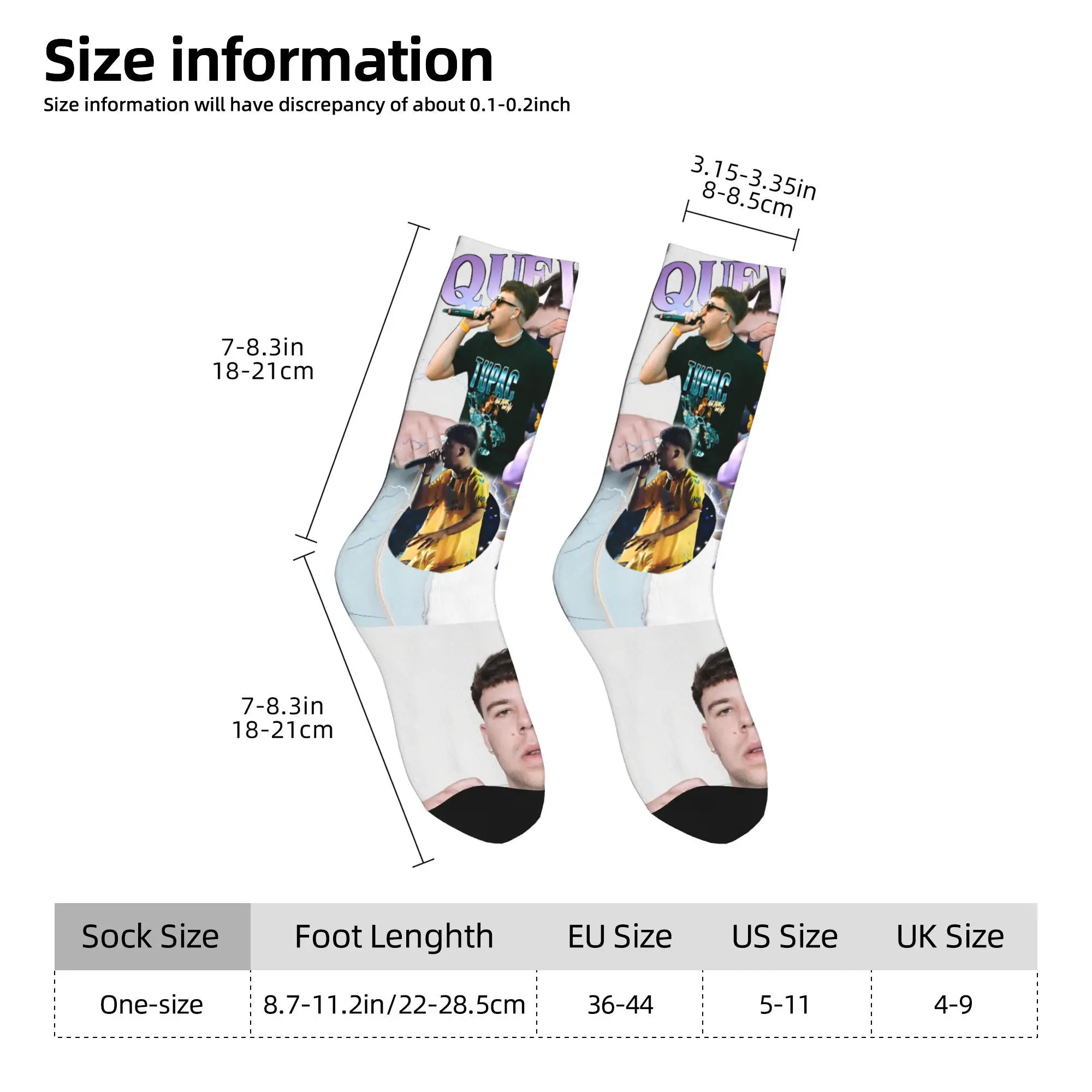 Quevedo 2025 Tour chaussettes bas gothiques printemps Anti-transpiration hommes chaussettes respirant graphique Skateboard chaussettes