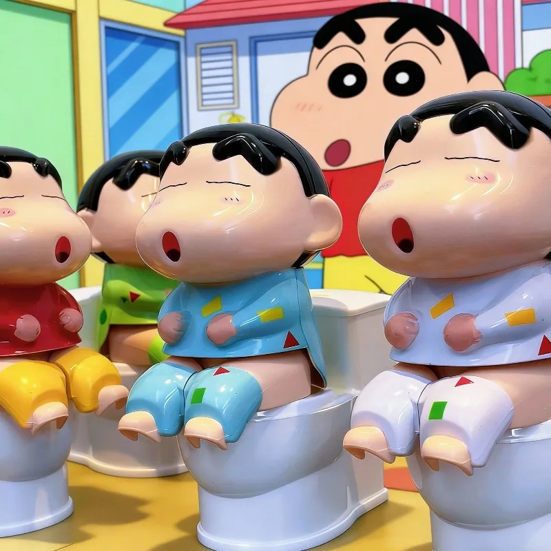 Crayon Shin-chan Water Squirt Toy Cute Creativity Toilet Modeling Water Spray Toy Creativity Decompress Desktop Ornament Gift # - view 4