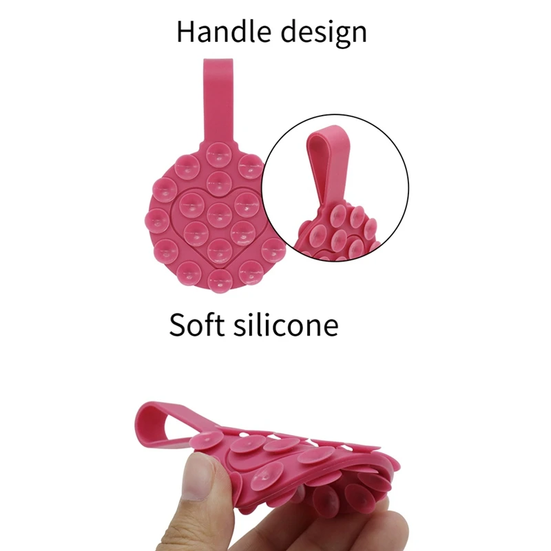 Suction Cup Phone Holder For Cell Phone Love Double Side Suction Cup Phone Case Holder Silicone Handle Holder