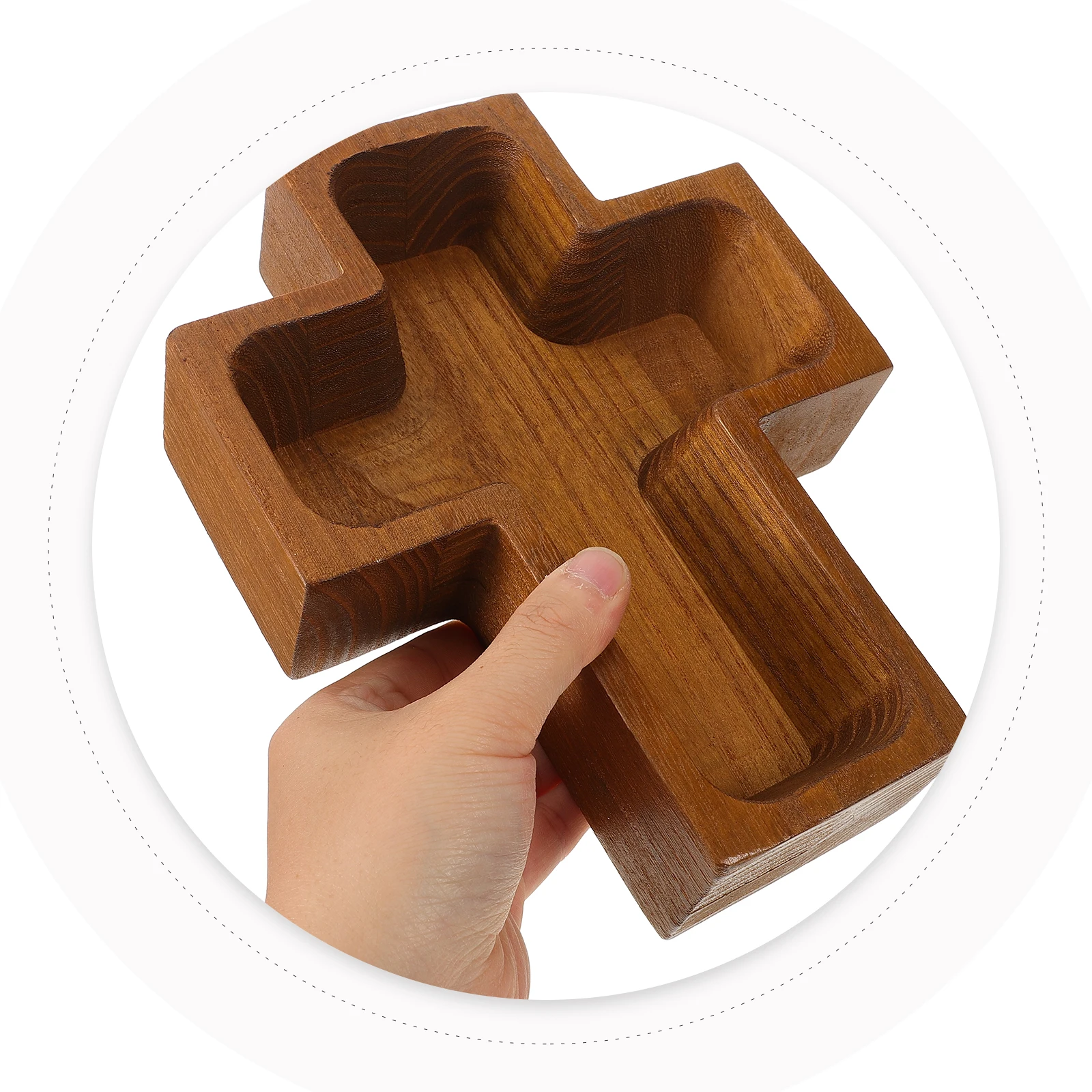 

Wooden Serving Food Platter Multi-Function Storage For Snacks Dessert Cross Shape Design Large Capacity Sturdy Fruit