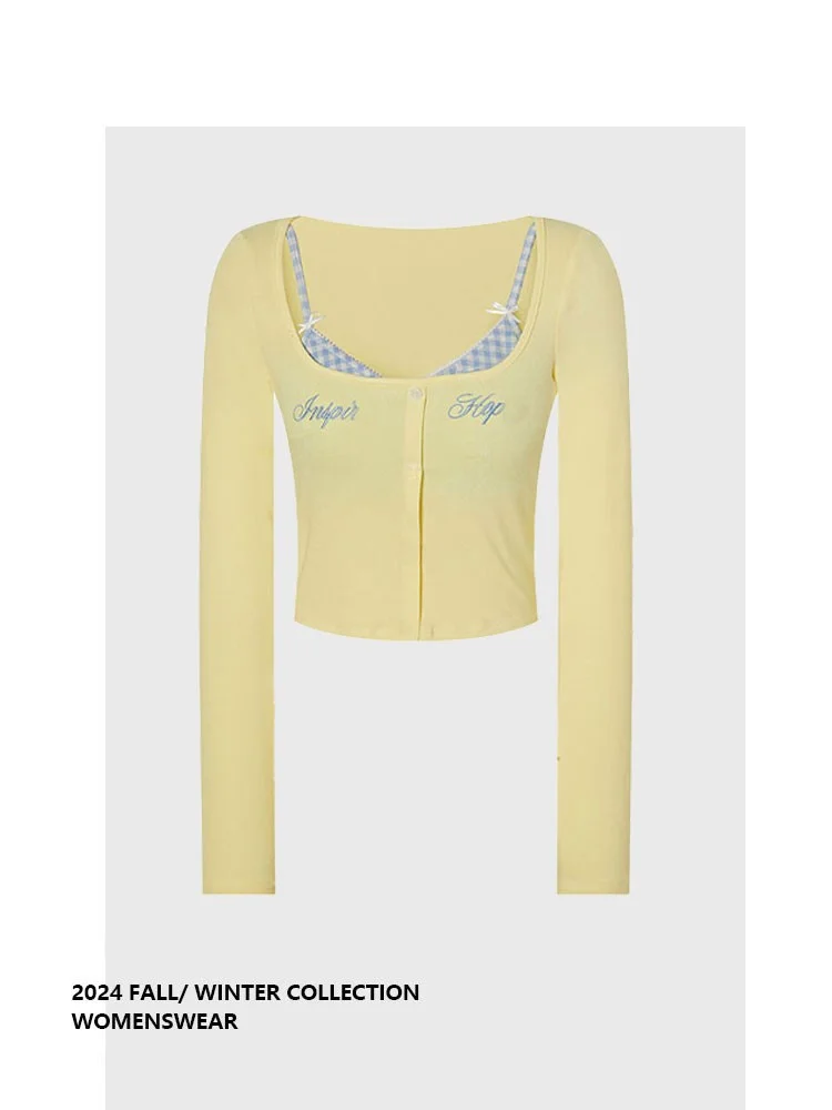 

Бюстгальтер-невидимка Forever 2 American Pure Desire Square Ne, имитация двухслойного, облегающий, с длинным рукавом, для женщин