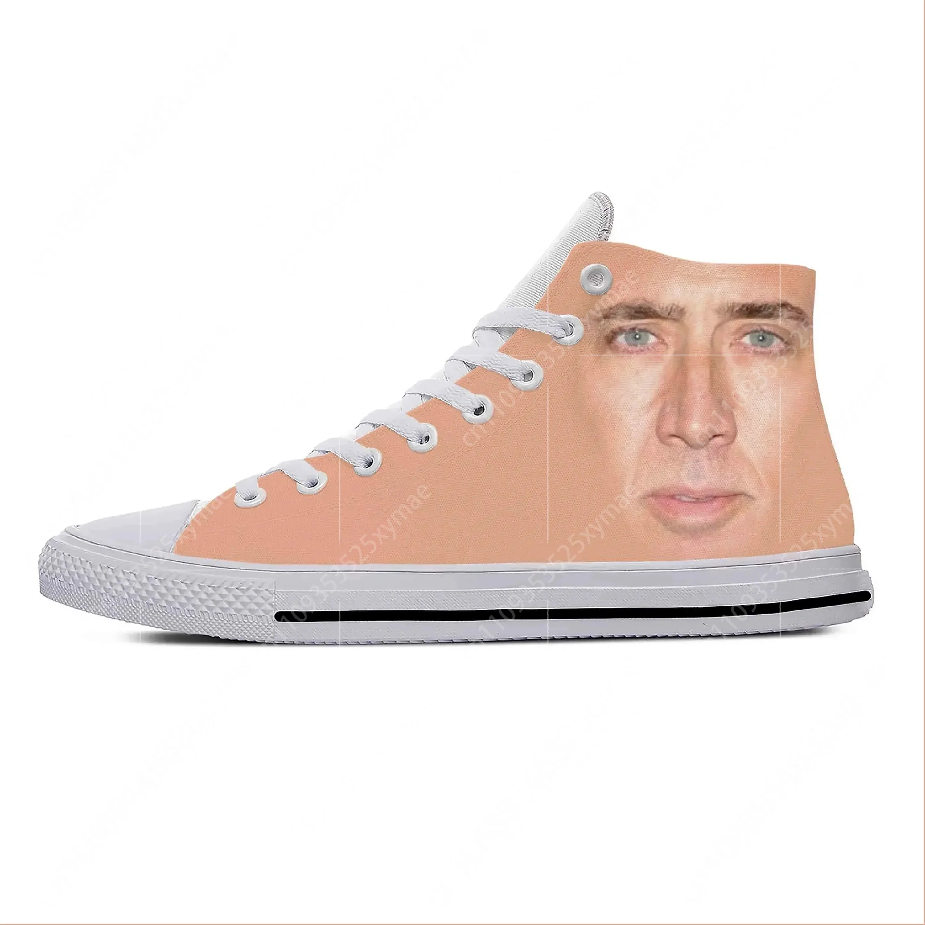

Anime Cartoon Manga Comic Nicolas Cage Pattern Casual Cloth Shoes High Top Lightweight Breathable 3D Print Men Women Sneakers