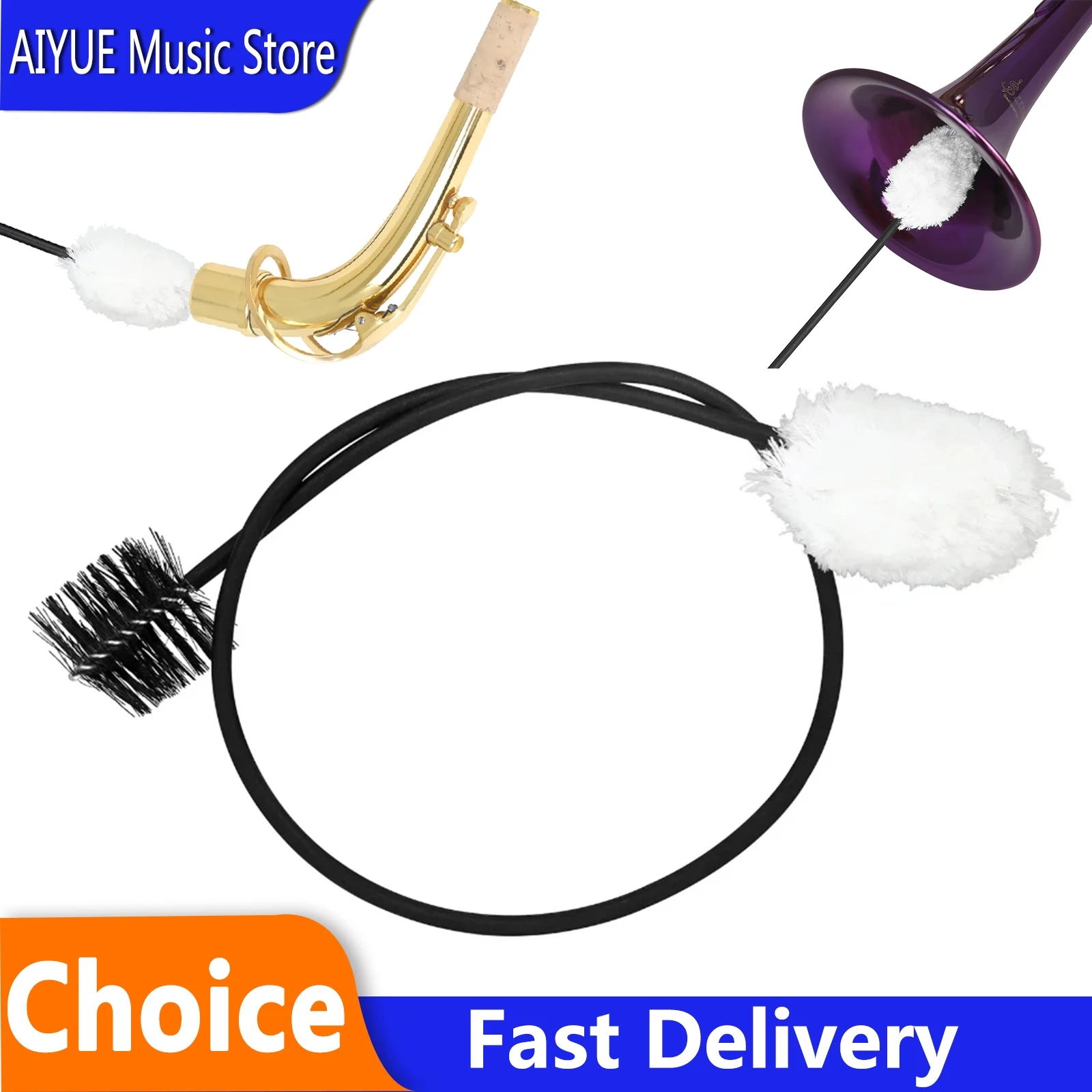 Sax Neck Cleaning Brush Double-head Nylon Inner Chamber Eliminate Dust Saxophone Cleaning Tool Brass Instruments Parts Brush