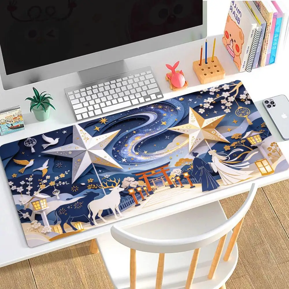Yamata No Orochi Purple Mist Shrine Gaming Mouse Pad Thick Rubber Precision Tracking For Esports Gaming Desk Decor