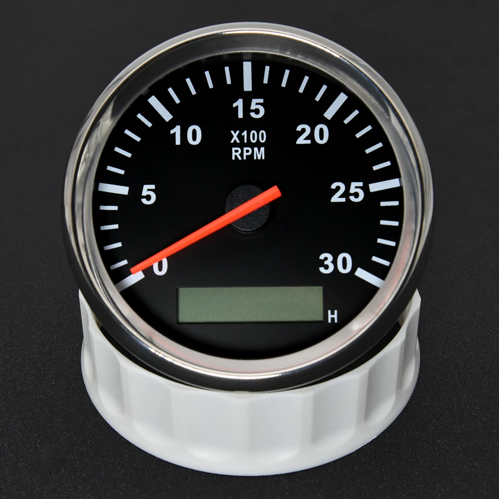 AD 85 mm Dieselmotor-Drehzahlmesser, 0–4000 U/min, digitaler LCD-Stundenzähler + M16/M18 U/min-Sensor für Auto, Boot, Motorrad, mit roter Hintergrundbeleuchtung – Detail 11