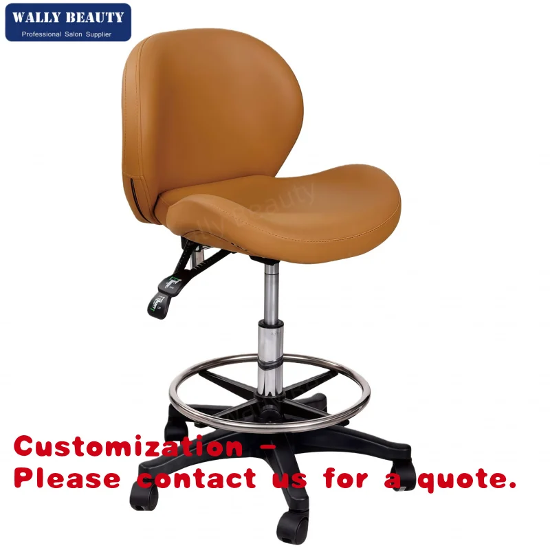 Customize.Salon Master Stools With Wheel Adjustable Rolling Hairdressing Master Chair Salon Stool