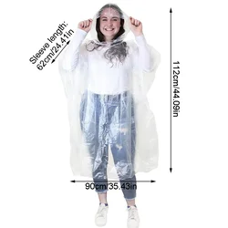 Disposable Rain Ponchos Emergency Raincoat with Hood Clear Raincoat for Men Women Traveling Outdoor Camping Hiking Walking