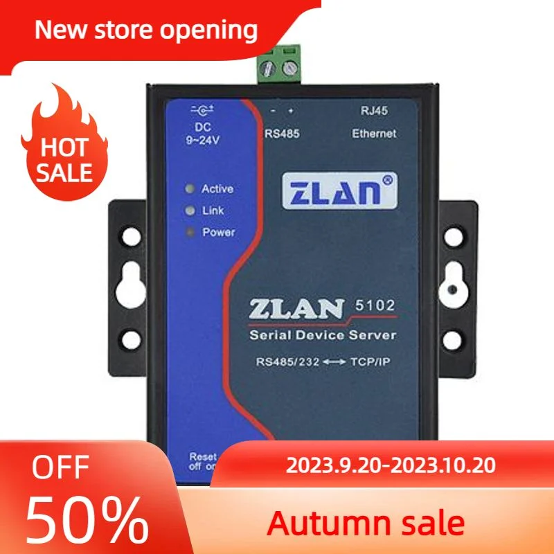 

ZLAN5102 serial device server is an industrial converter for RS232/485 and TCP/IP protocol