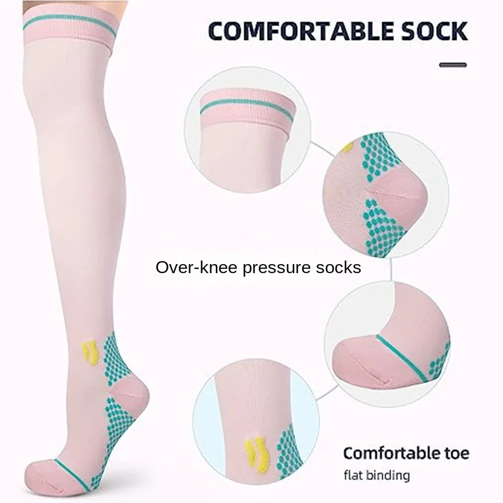 Compression Socks Lengthened Sports Socks Men Women Running Fitness Hiking Cycling Varicose Veins Diabetes Swelling Tight Socks