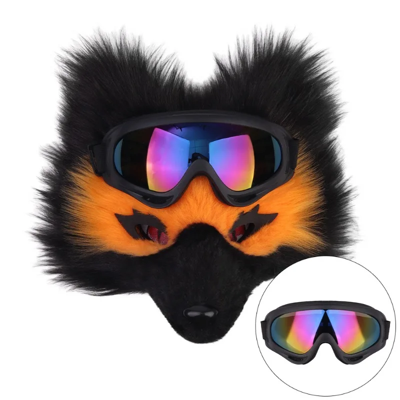 ZOETOPKID Realistic Wolf Mask Plush Fur Fursuit Mask Furry Simulation Plush Mask Themed Party Halloween Cosplay Prop