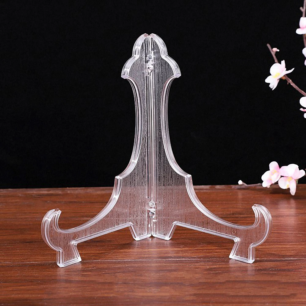 3-7Inch Plastic Easels Plate Holder Weddings Photo Picture Frame Display Stand Dish Stand Rack Pedestal Holder Home Decoration