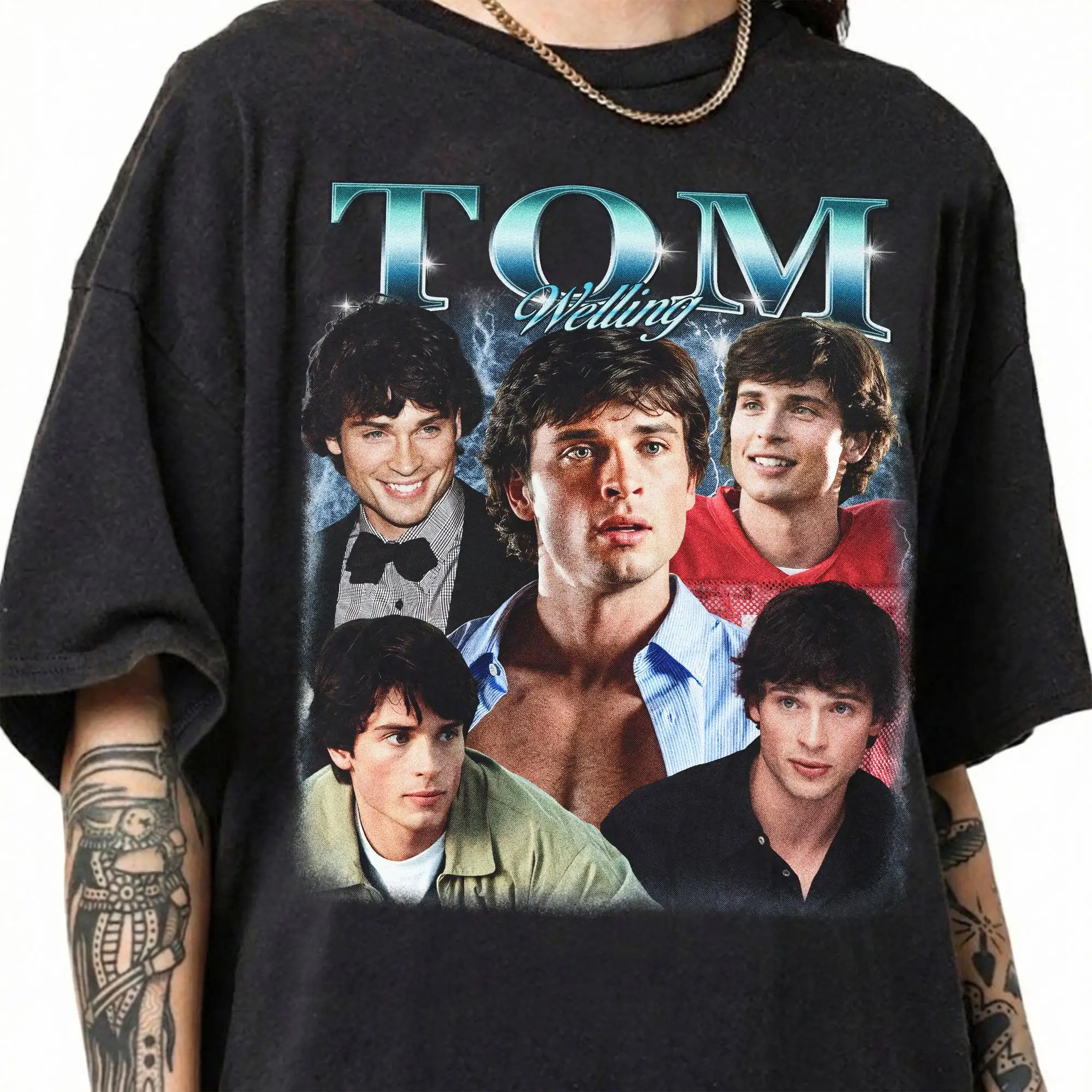 Tom Welling Shirt Early Superhero Show Retro T-shirt Clark Kent Pattern T-shirt Retro Actor Tribute Shirt TV Show Fan T-shirt