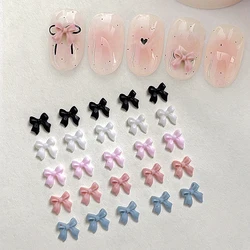 100PCS Matte Mini Ribbon Bow Tie Nail Art Charms Accessories Resin Parts For Nails Decoration Supplies Material Manicure Decor