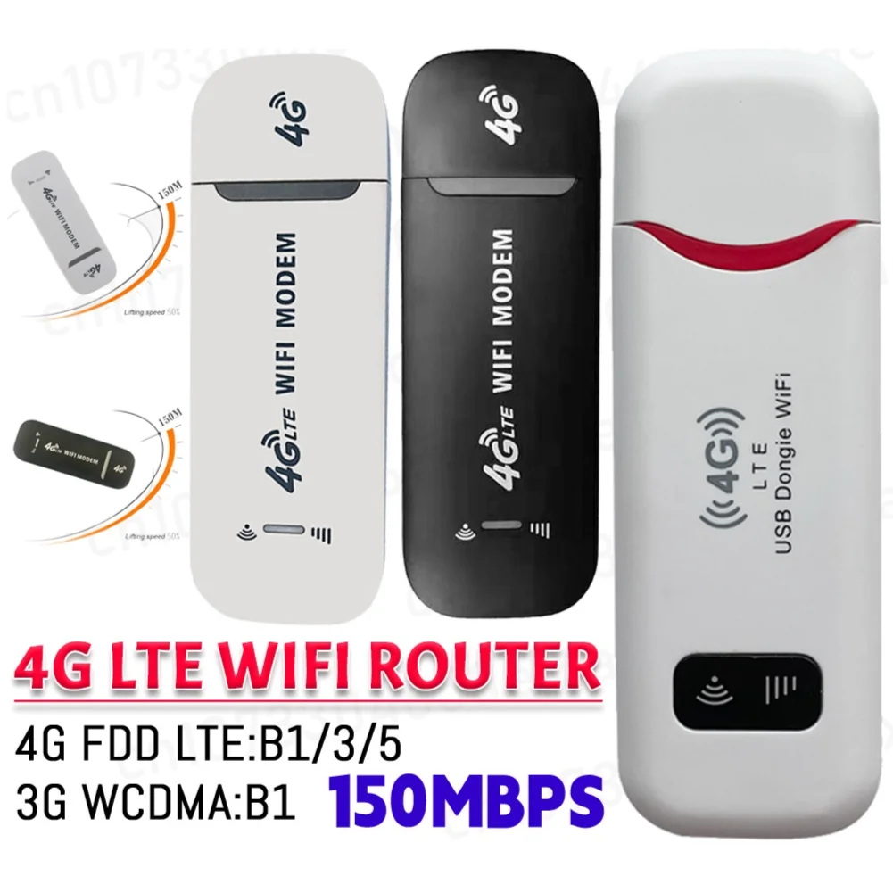 4G Wireless LTE WiFi Router 4G SIM Card Portable 150Mbps USB Modem Pocket Hotspot Dongle Mobile Broadband for Home Office WiFi